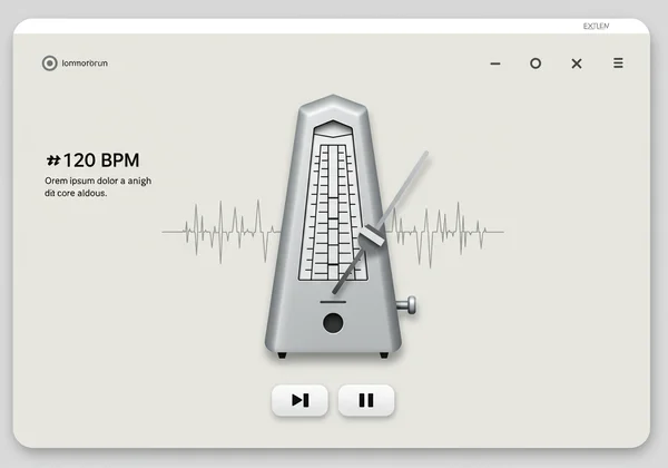 Clean interface of an online metronome tool for rhythm training.