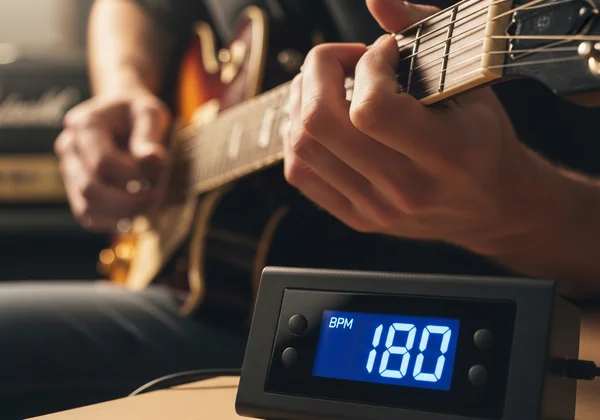 Musician using a metronome for focused speed training