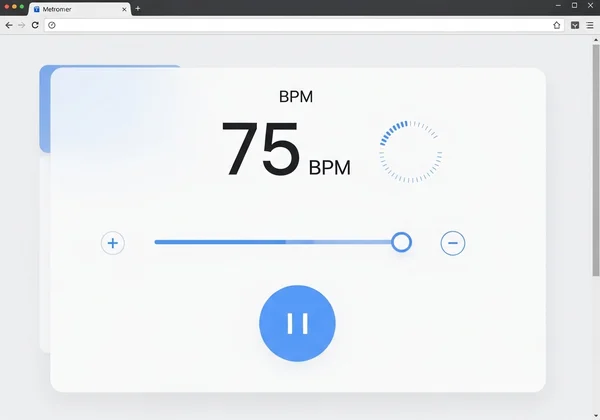 Screenshot of an online metronome showing BPM controls