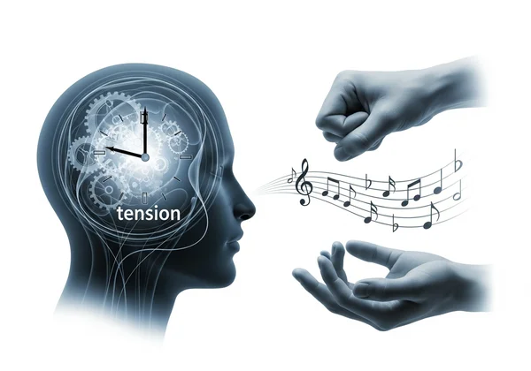 Abstract mind and body connection to musical rhythm