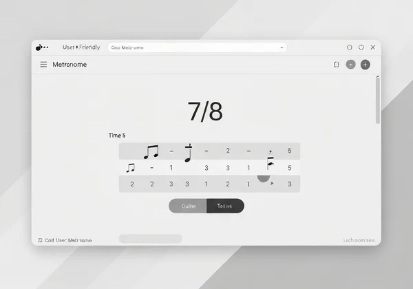 Giao diện metronome trực tuyến hiển thị nhịp Balkan 7/8