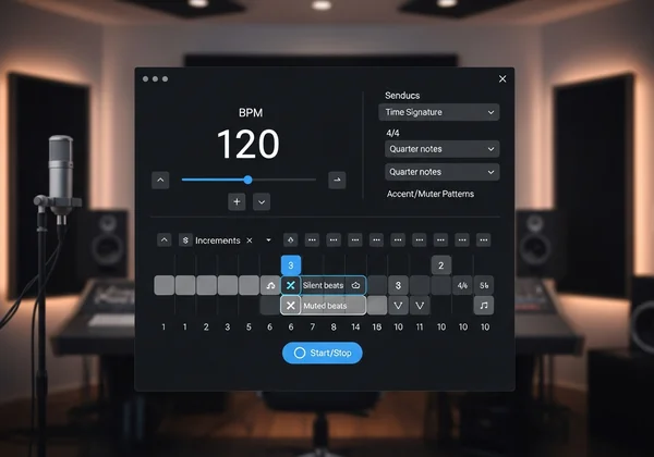 Interface du métronome en ligne pour l’entraînement silencieux