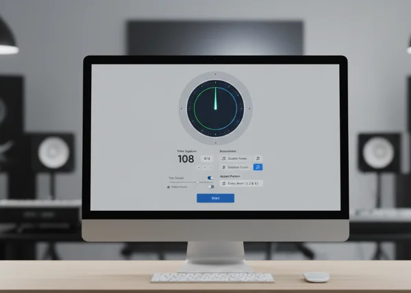 Online metronome interface with subdivision settings