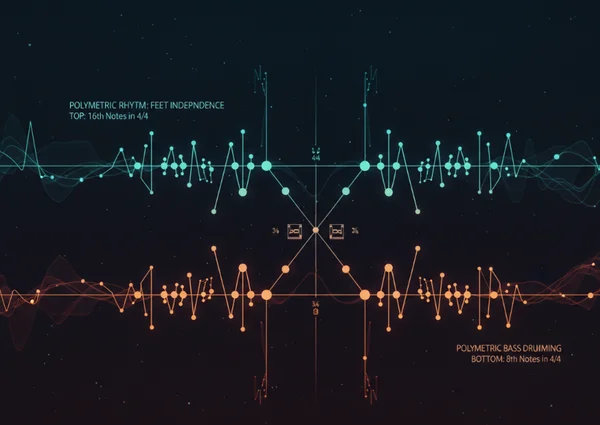 Polymetric rhythm notation for double bass